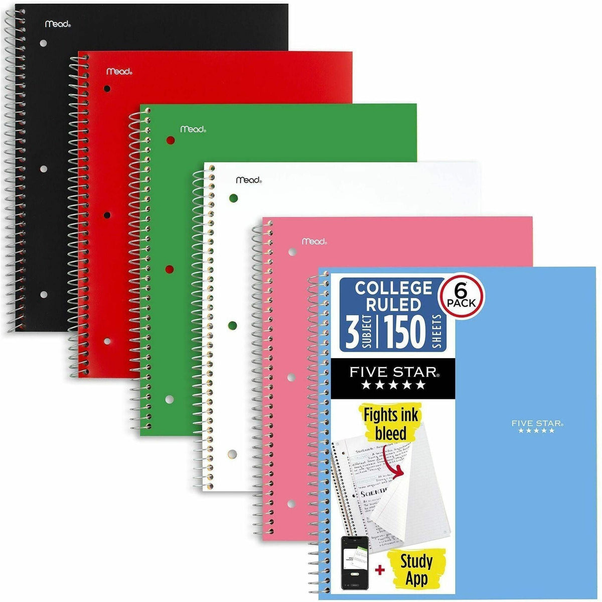 Mead Five Star Subject Spiral Notebook - 2000