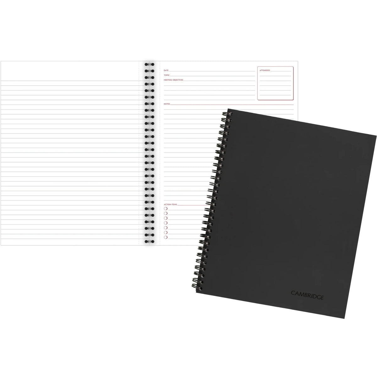 Mead Limited Meeting Notebook: Letter Size Wire Bound Black Linen Cover - Notebooks