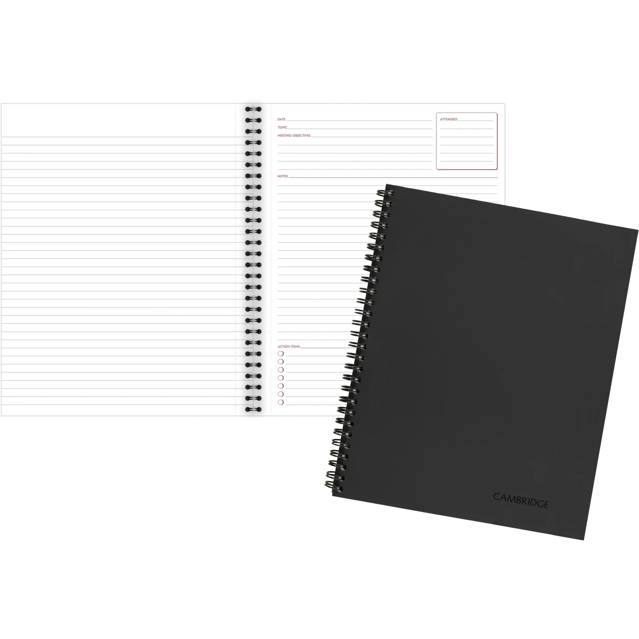 Mead Limited Meeting Notebook: Letter Size Wire Bound Black Linen Cover - Notebooks