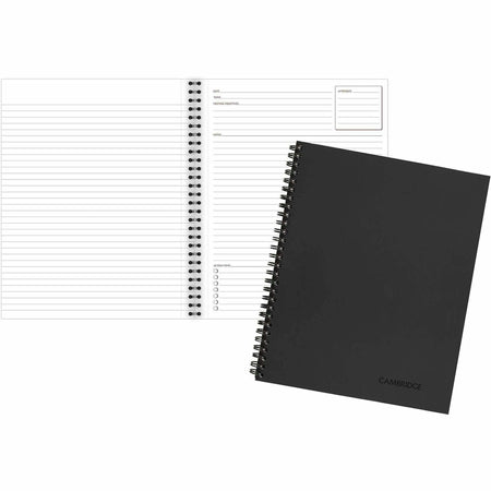 Mead Limited Meeting Notebooks - Letter - 80 Sheets - Wire Bound - 8 1/2’’ x 11’’ Sheet Size - Black Linen Cover