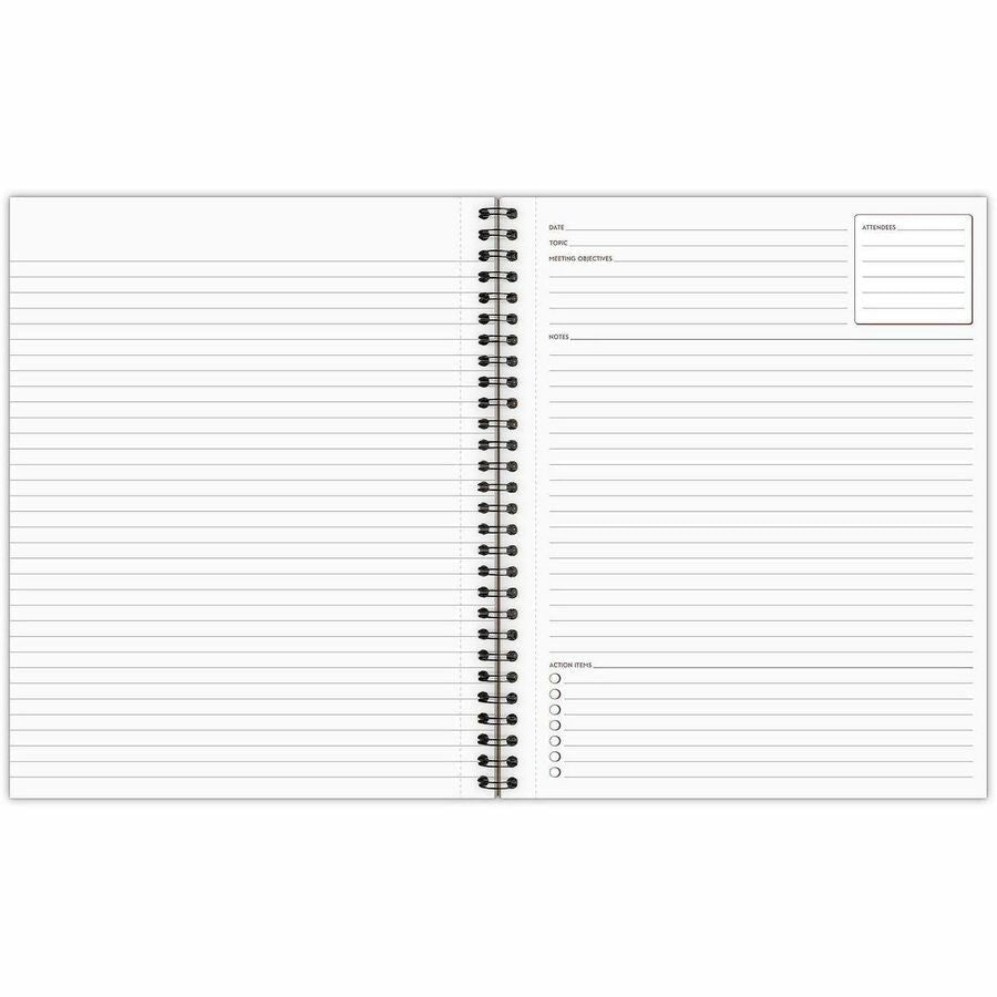 Mead Limited Meeting Notebooks - Letter - 80 Sheets - Wire Bound - 8 1/2’’ x 11’’ Sheet Size - Black Linen Cover