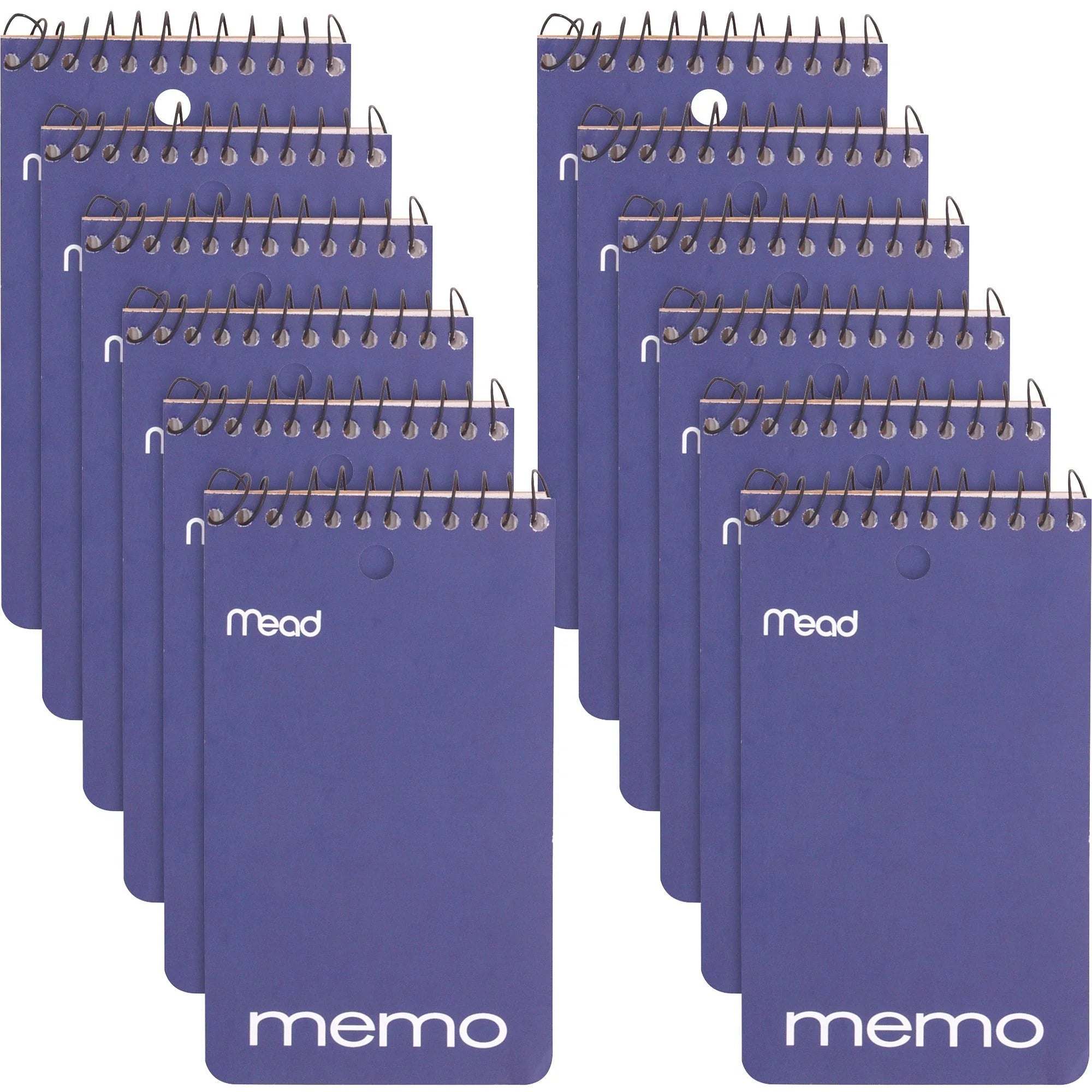 Mead Memo Book: 3’’ x 5’’ 60 Sheets College Ruled - 12 Pack - Notebooks