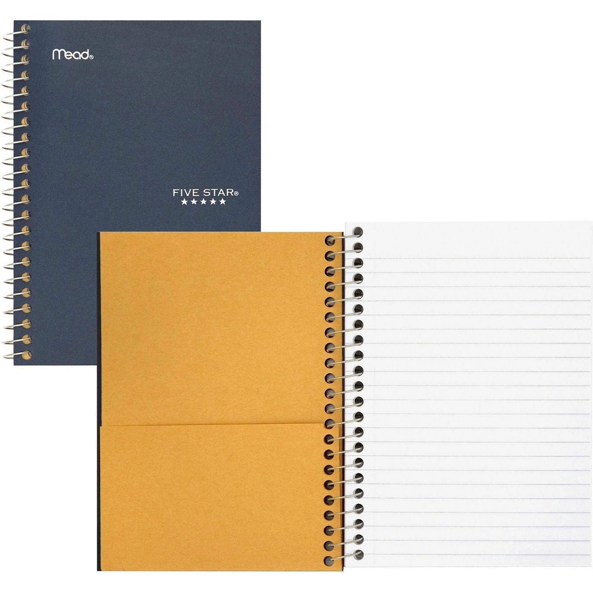 Mead Personal Wirebound Notebook - 100 Sheets - Wire Bound - 5’’ x 7’’ Sheet Size - Assorted Paper - Perforated Pocket
