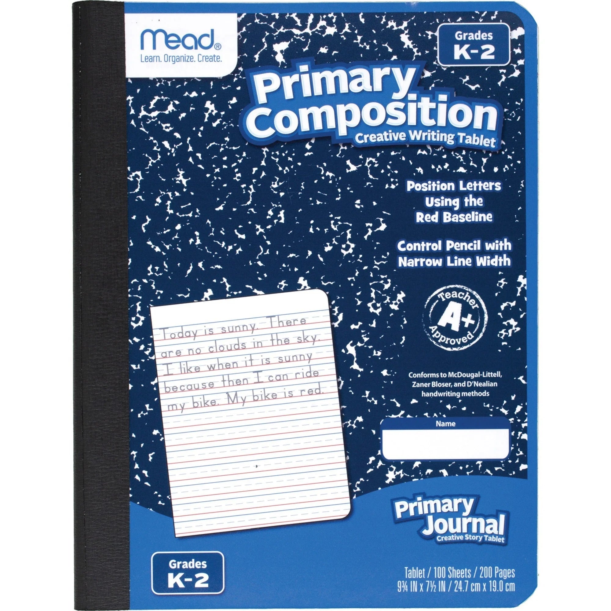 Mead Primary K-2 Creative Story Journal: 100 Sheets 200 Pages Manuscript Alphabet - Student Notebooks & Folders
