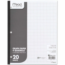Mead Quad Ruled Graph Paper: Letter Size 8 1/2’’ x 11’’ - 12 Sheets - Paper