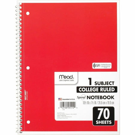 Mead Spiral Notebook: College Ruled 70 Sheets 8’’ x 10 1/2’’ - Tan Cover - 12 Pack - Notebooks