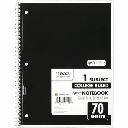 Mead Spiral Notebook: College Ruled 70 Sheets 8’’ x 10 1/2’’ - Tan Cover - 12 Pack - Notebooks