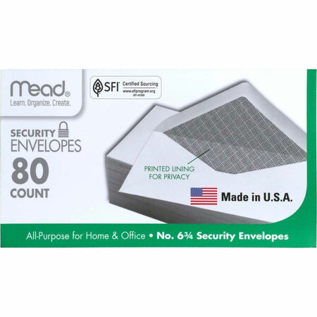 Mead White Security Envelopes - 2000