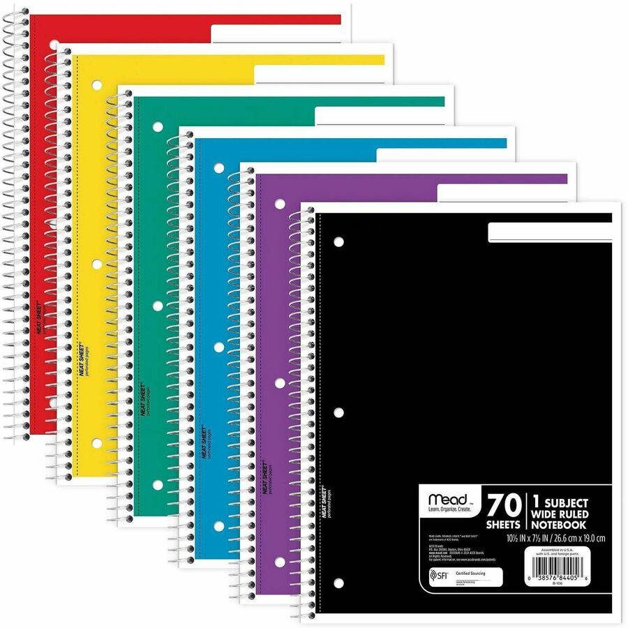 Mead Wide Ruled 1-Subject Notebook - Alternate-Image1
