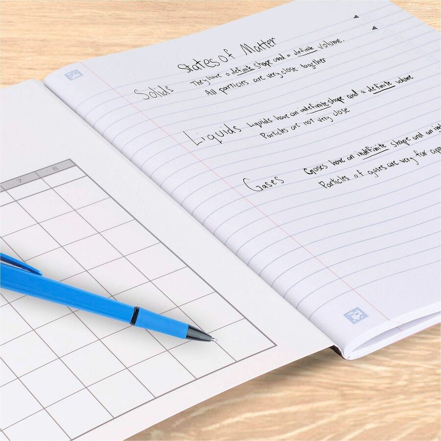 Mead Wide Ruled Composition Book - 80 Sheets - Sewn - Margin - 7 1/2’’ x 9 3/4’’ Sheet Size - Assorted Plastic Cover