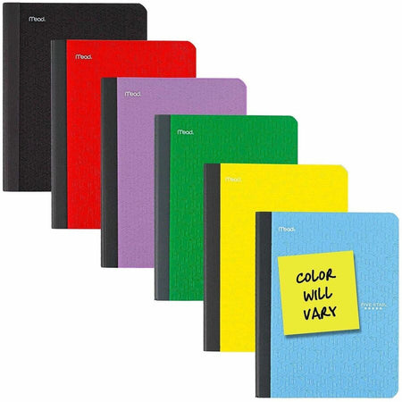 Mead Wide Ruled Composition Book - 80 Sheets - Sewn - Margin - 7 1/2’’ x 9 3/4’’ Sheet Size - Assorted Plastic Cover