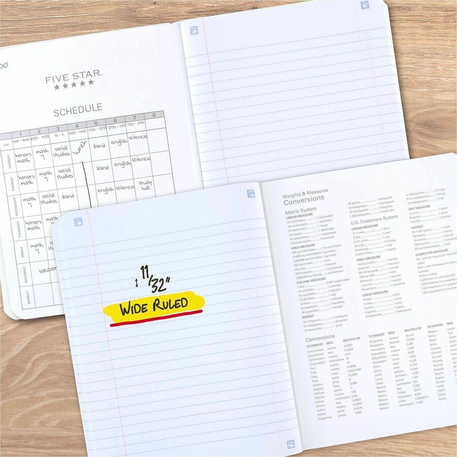 Mead Wide Ruled Composition Book - 80 Sheets - Sewn - Margin - 7 1/2’’ x 9 3/4’’ Sheet Size - Assorted Plastic Cover