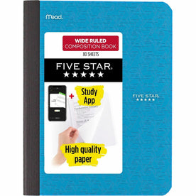 Mead Wide Ruled Composition Book: Durable 80-Sheet Sewn Notebook - Notebooks