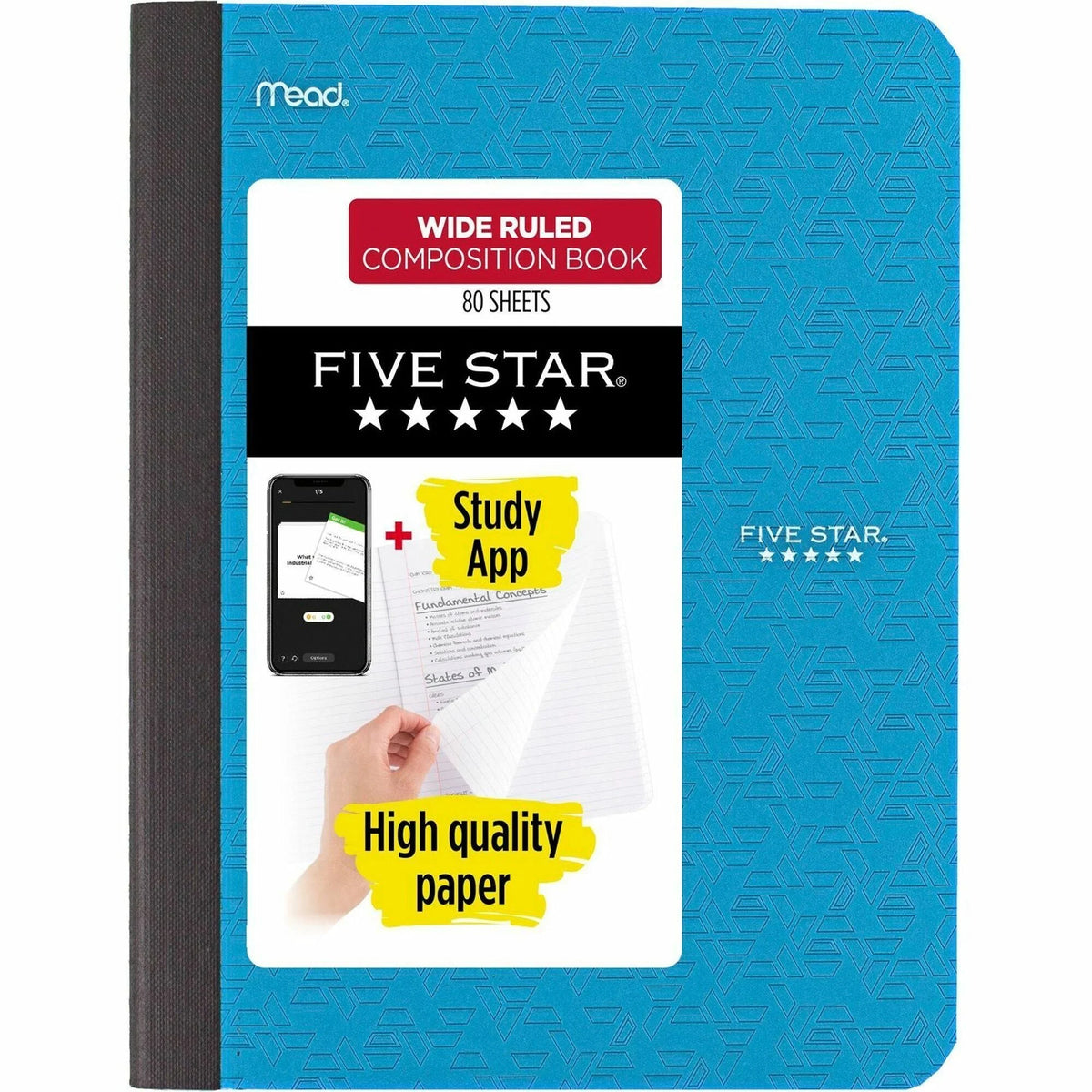 Mead Wide Ruled Composition Book - 80 Sheets - Sewn - Margin - 7 1/2’’ x 9 3/4’’ Sheet Size - Assorted Plastic Cover