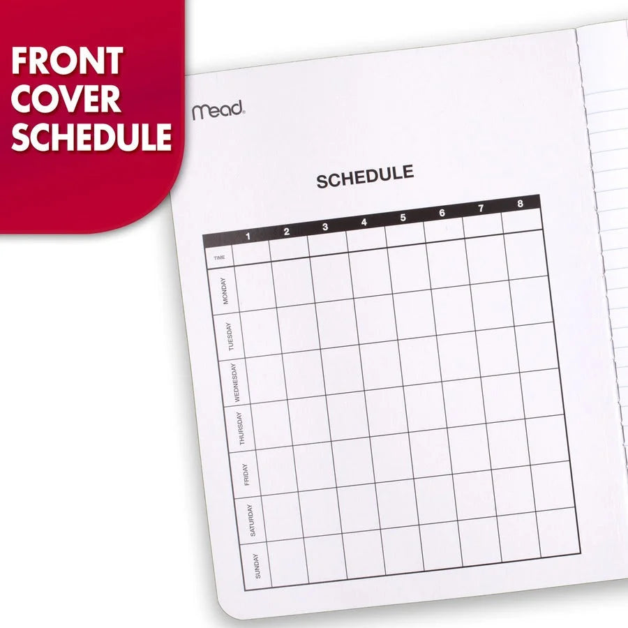 Mead Wide Ruled Composition Notebook: 100 Sheets 7 1/2’’ x 9 3/4’’ Black Marble Cover - Notebooks
