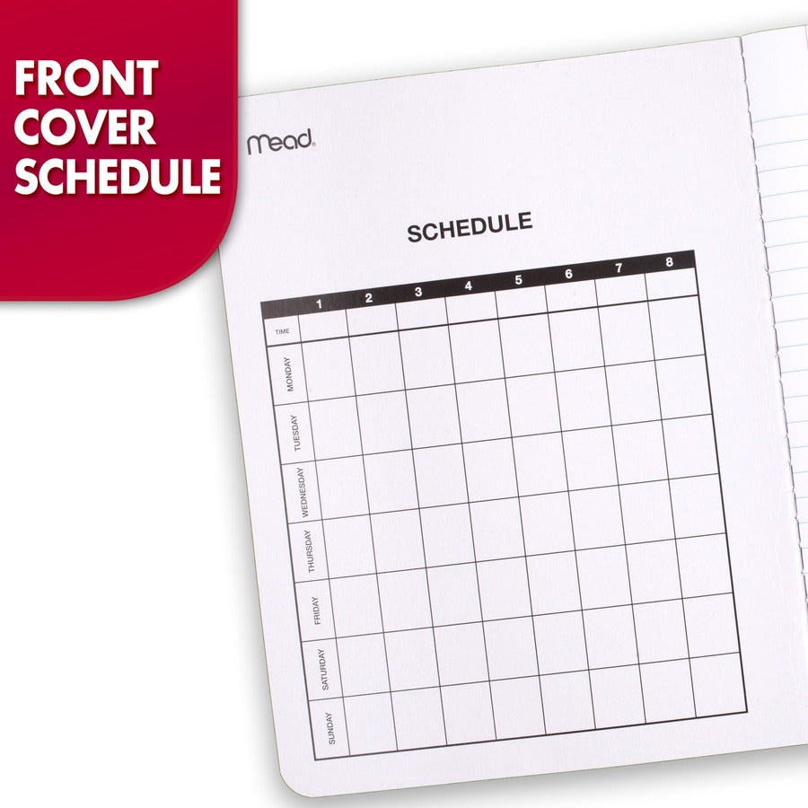 Mead Wide Ruled Composition Notebook - 100 Sheets - Sewn - 7 1/2’’ x 9 3/4’’ Sheet Size - White Paper - Black Marble
