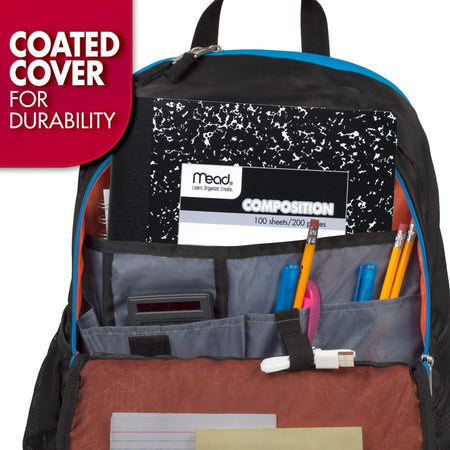 Mead Wide Ruled Composition Notebook - 100 Sheets - Sewn - 7 1/2’’ x 9 3/4’’ Sheet Size - White Paper - Black Marble