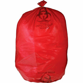 Medegen MHMS Red Biohazard Infectious Waste Bags - 33 gal Capacity - 43’’ Length x 31’’ Width 1.50 mil (38 Micron)
