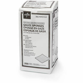 Medline Caring Non-sterile Gauze Sponges - 12 Ply - 4’’ x - White - 200/Box - Bandages & Wraps