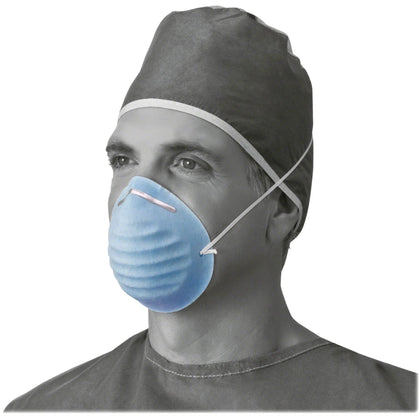 Medline Cone-style Face Mask - Blue Latex-free Fluid Resistant - 50/Box - Multipurpose Masks
