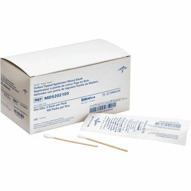 Medline Cotton-Tipped Applicators - Sterile White Tips - 200/Box - Cotton Balls & Swabs
