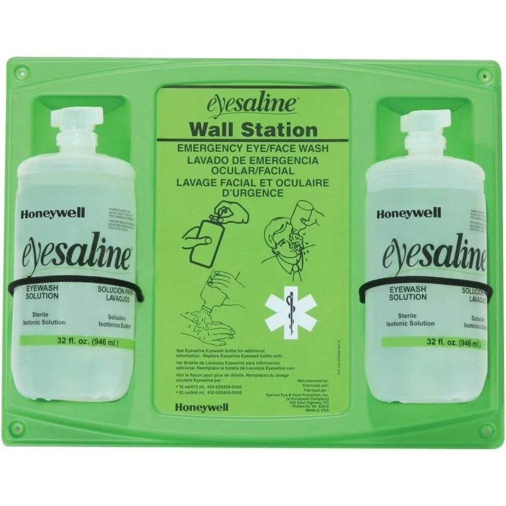 Medline Eyesaline Wall-Mount Eyewash Station: 1 Quart - Durable & Tamper-Resistant
