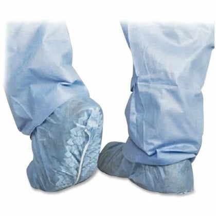 Medline Protective Shoe Covers: Regular/Large Polypropylene Blue - 100/Box - Gear
