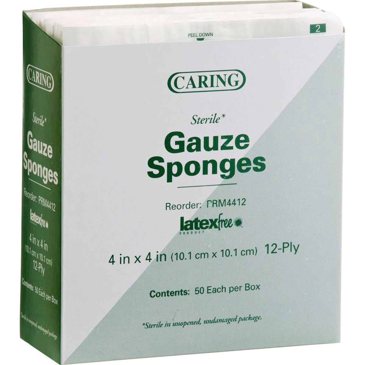 Medline Sterile Gauze Sponges: 12-Ply 4’’ x Cotton Mesh Woven - 50/Box - Bandages & Wraps