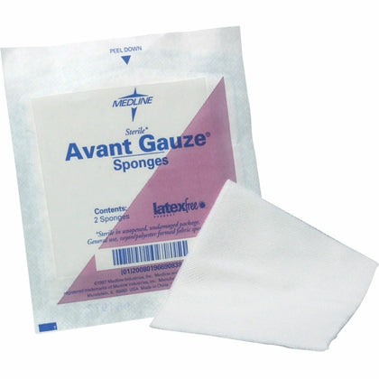 Medline Sterile Gauze Sponges - 4 Ply - 3’’ x - White - 40/Box - Bandages & Wraps