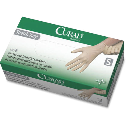 Medline Stretch Vinyl Exam Gloves - Small Size Cream - Latex-free Non-sterile - 150/Box