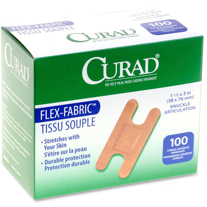 Medline Woven Adhesive Bandages: Tan 1.50’’ x 3’’ - 100/Box - Bandages & Wraps