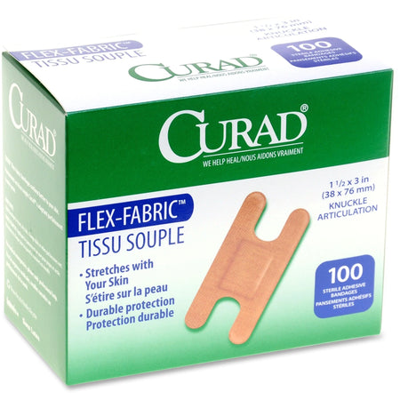 Medline Woven Adhesive Bandages: Tan 1.50’’ x 3’’ - 100/Box - Bandages & Wraps