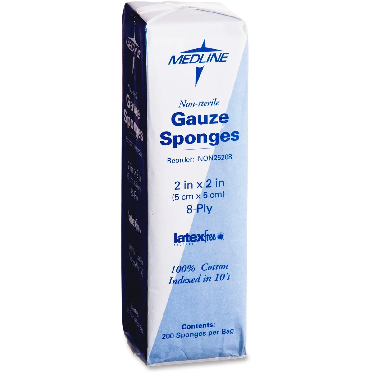 Medline Woven Gauze Sponges: 8-Ply 2’’ x White - 200/Box - Bandages & Wraps