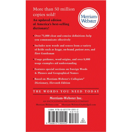 Merriam-Webster The Merriam-Webster Dictionary Printed Book - Rear