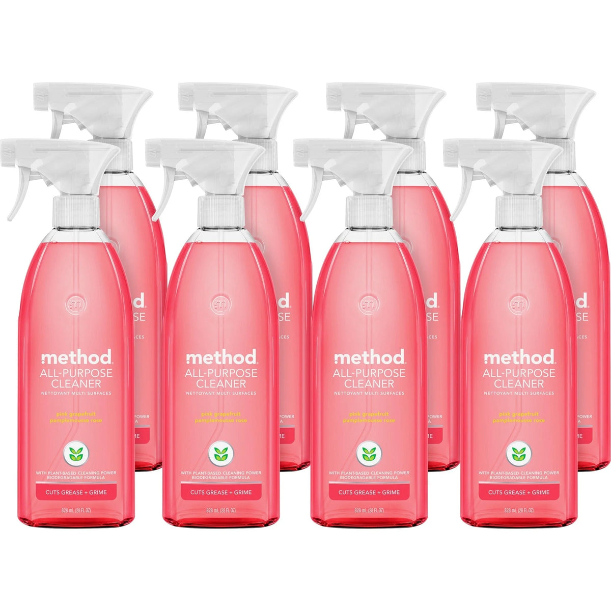 Method All-Purpose Cleaner: Pink Grapefruit Scent Non-toxic - 28 fl oz - 8/Carton - Multipurpose Cleaners