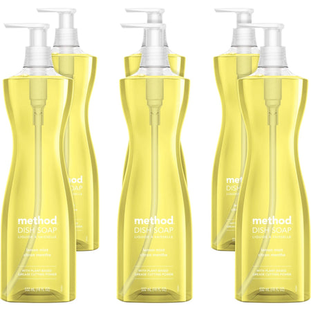 Method Dish Soap: Lemon Mint Scent Non-toxic Formula - 18 fl oz - 6/Carton - Dish/Dishwasher Detergents