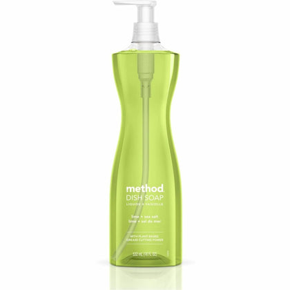 Method Dish Soap: Lime + Seasalt Scent 18 fl oz - 6/Carton - Dish/Dishwasher Detergents