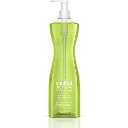 Method Dish Soap: Lime + Seasalt Scent 18 fl oz - 6/Carton - Dish/Dishwasher Detergents