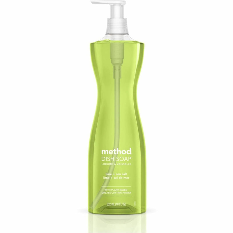 Method Dish Soap: Lime + Seasalt Scent 18 fl oz - 6/Carton - Dish/Dishwasher Detergents