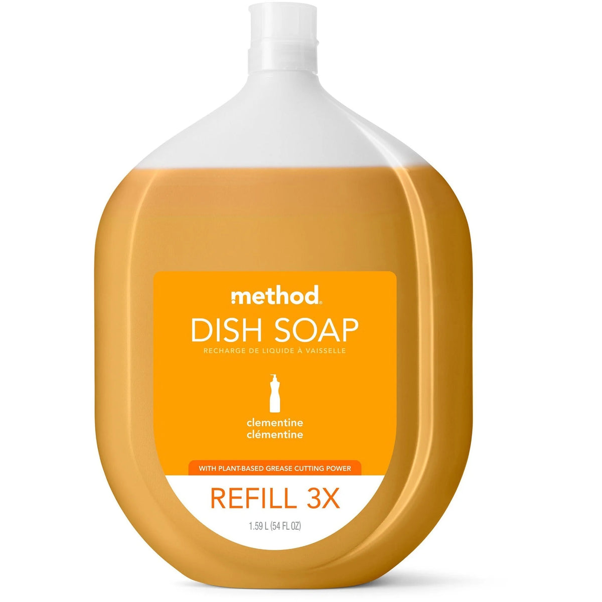 Method Dish Soap Refill: 54oz Clementine Scent - Orange - 1 Pack - Dish/Dishwasher Detergents