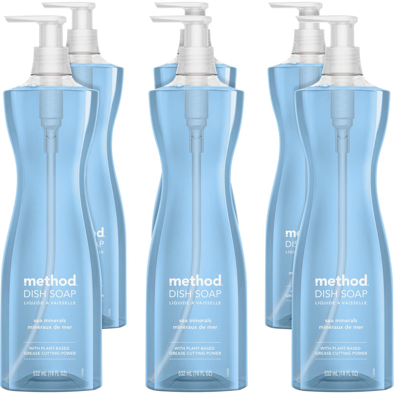 Method Dish Soap: Sea Mineral Scent Non-toxic Formula - 18 fl oz - 6/Carton - Dish/Dishwasher Detergents
