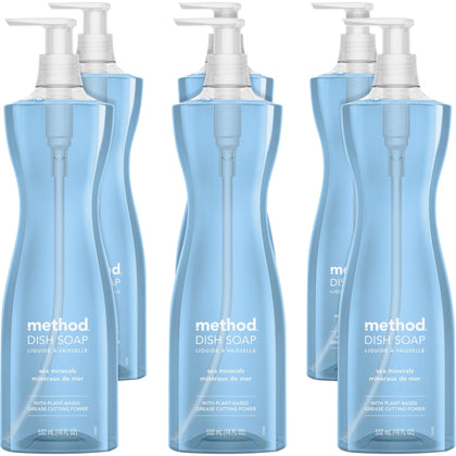 Method Dish Soap: Sea Mineral Scent Non-toxic Formula - 18 fl oz - 6/Carton - Dish/Dishwasher Detergents