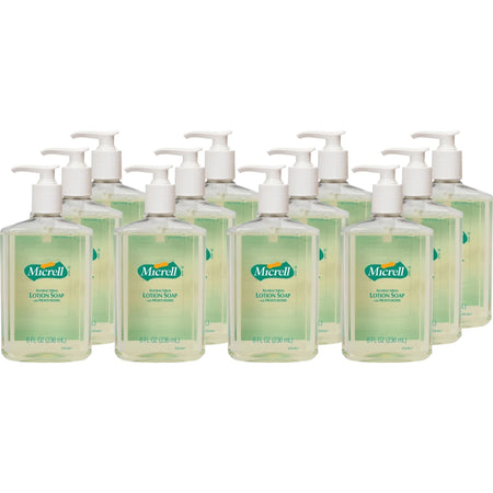Micrell Antibacterial Lotion Soap: Citrus Scent 8 fl oz Pump Bottle - 12/Carton - Hand Soaps/Cleaners