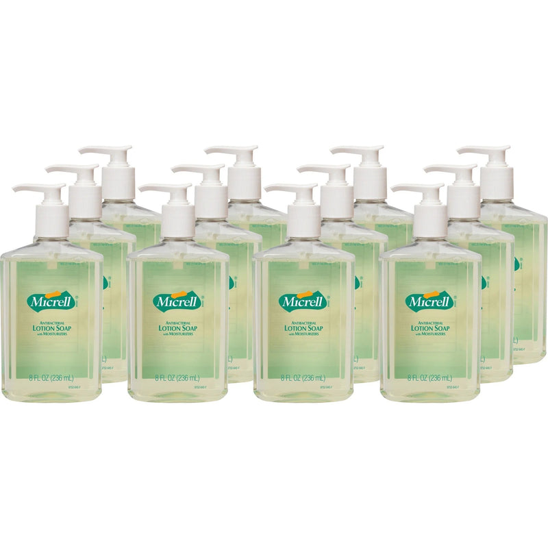 Micrell Antibacterial Lotion Soap: Citrus Scent 8 fl oz Pump Bottle - 12/Carton - Hand Soaps/Cleaners
