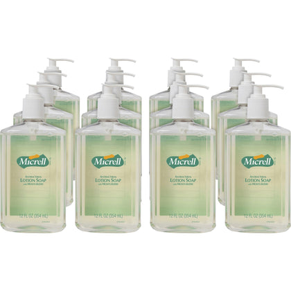 Micrell Antibacterial Lotion Soap: Fast-Acting Orange Hand Wash - 12 oz Pump Bottle - Soaps/Cleaners