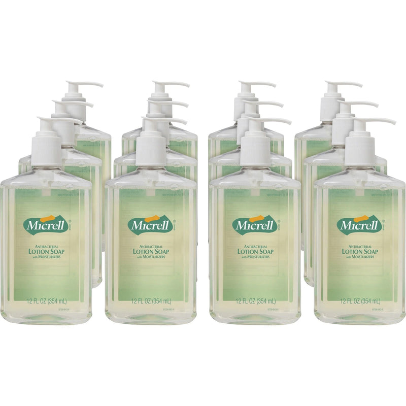 Micrell Antibacterial Lotion Soap: Fast-Acting Orange Hand Wash - 12 oz Pump Bottle - Soaps/Cleaners