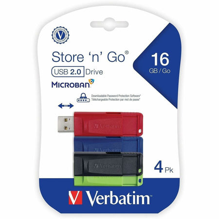 Verbatim 16GB Store 'n' Go USB Flash Drive - 4pk - Red, Green, Blue, Black - Alternate-Image14