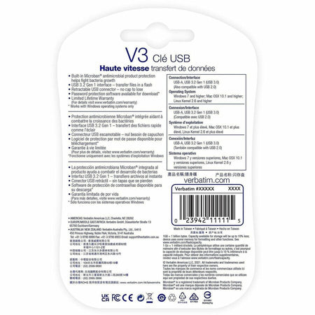 Microban 16GB Store 'n' Go V3 USB 3.2 Gen 1 Flash Drive - Gray - Alternate-Image7