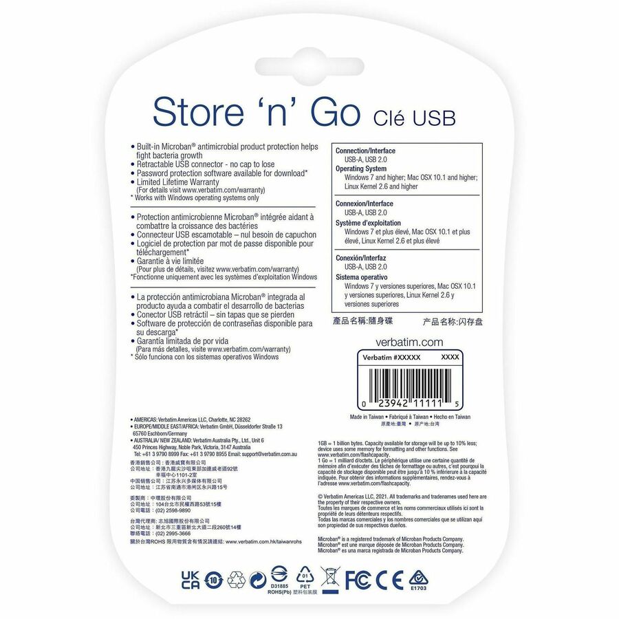 Verbatim 64GB Store 'n' Go USB Flash Drive - 2pk - Blue, Green - Alternate-Image3