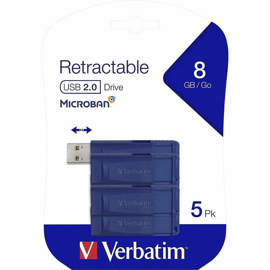 Verbatim 8GB USB Flash Drive - 5pk - Blue - Alternate-Image5